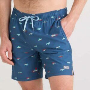 Saxx - Oh Buoy 2N1 Stretch Swim Trunk 7" with liner - Medium - NWT